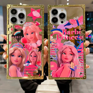 (Barbie) เคสโทรศัพท์มือถือชุบไฟฟ้า ทรงสี่เหลี่ยม สําหรับ OPPO Reno8T Reno8 Pro Reno8Z Reno7 Pro Reno7Z Reno6 Pro Reno6Z Reno9 Pro