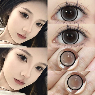 Yimeixi คอนแทคเลนส์ 2 ชิ้น เกรด 14.5 มม. GDIA:14.4 มม. เส้นผ่าศูนย์กลางใหญ่ สีน้ําตาล สีเทา คุณภาพสูง สําหรับนักเรียน