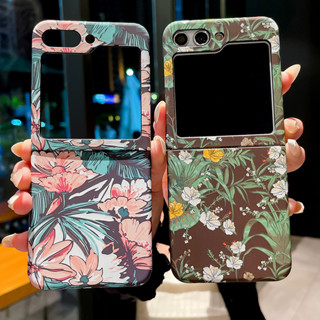 เคสโทรศัพท์มือถือ PC แข็ง กันกระแทก ลายดอกไม้ สไตล์วินเทจ สําหรับ Samsung Galaxy Z Flip 5 Z Flip 4 Z Flip 3 Z Flip 2 Z Flip 1