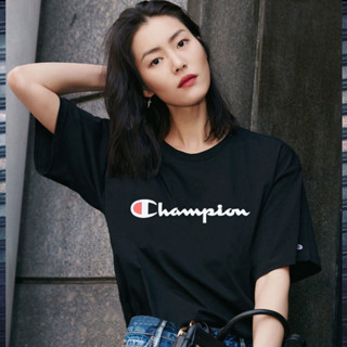 Champion เสื้อยืดแขนสั้น คอกลม พิมพ์ลายตัวอักษร ทรงหลวม สไตล์คลาสสิก แฟชั่นคู่รัก สําหรับผู้ชาย และผู้หญิง N34