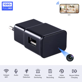 กล้องวงจรปิดไร้สาย 1080P ปลั๊ก US EU พร้อมที่ชาร์จ wifi แบบพกพา