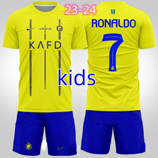 เสื้อกีฬาแขนสั้น ลายทีมชาติฟุตบอล Saudi Arabia 2023-24 ชุดเหย้า สําหรับเด็ก