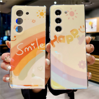 เคสโทรศัพท์มือถือ PC ป้องกัน ลายสายรุ้ง สําหรับ Samsung Galaxy Z Fold 3 4 5 5G