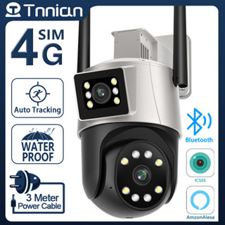 Tnnian กล้องวงจรปิดไร้สาย 8MP 4K Dual Lens WiFi IP หน้าจอคู่ PTZ กันน้ํา ติดตามอัตโนมัติ มองเห็นกลางคืน สําหรับบ้าน โทรศัพท์ กล้องรักษาความปลอดภัย วิดีโอ ICSEE PRO AP