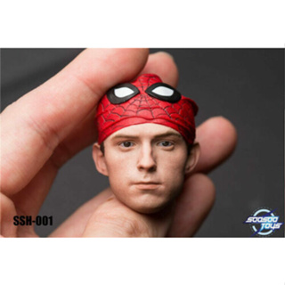 ฟิกเกอร์ Spider-man Tom Holland Head Sculpt Fit 1/6 Male ขนาด 12 นิ้ว