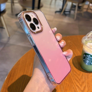 เคสโทรศัพท์มือถือ TPU ใส กันกระแทก แต่งกลิตเตอร์ ไล่โทนสีม่วง สําหรับ for  Iphone14 pro max  13 12 11 Pro Max