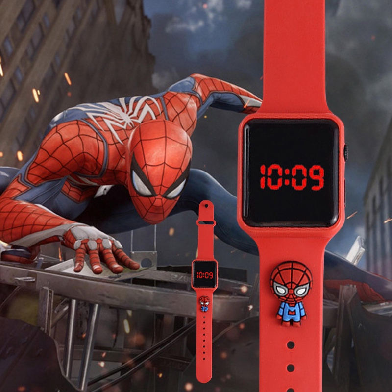 หลากหลายตัวการ์ตูนเด็กนาฬิกาสาวนาฬิกาดิจิตอล/นาฬิกาเด็กสีแดงนาฬิกาสไปเดอร์แมนสําหรับเด็ก Chrismas เทศกาลของขวัญปาร์ตี้