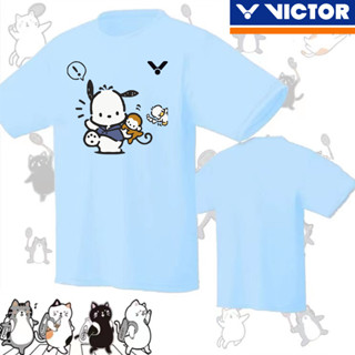 Victor 2023 ใหม่ เสื้อยืดกีฬา แขนสั้น ทรงหลวม ระบายอากาศ แห้งเร็ว สําหรับผู้หญิง ใส่เล่นแบดมินตัน ฟิตเนส