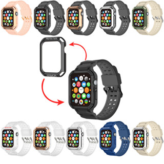 สายนาฬิกาข้อมือ แบบนิ่ม สองสี สําหรับ Apple Watch Series 8 7 6 SE 5 4 3 2 1 Band Correa iWatch 38 40 41 42 44 45 มม.