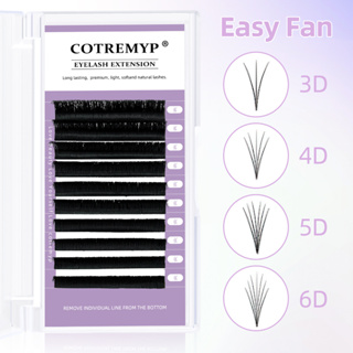 Cotremyp ขนตาปลอม เนื้อแมตต์ สีดํา 8-14 มม. ใช้ซ้ําได้ สําหรับต่อขนตา