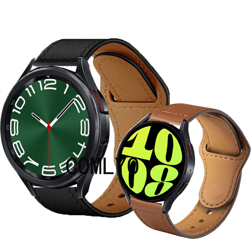 สายนาฬิกาข้อมือหนังนิ่ม สไตล์คลาสสิก สําหรับ Samsung Galaxy Watch 6 Classic 44 มม. 40 มม. 43 มม. 47 มม.