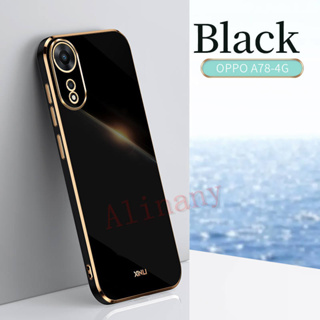 กรณี OPPO A78 4G ฝาครอบเคส Shockproof Soft TPU Electroplating Phone Casing OPPOA78 4G Back Cover