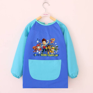 Paw Patrol เสื้อเด็กจิตรกรรมผ้ากันเปื้อนกันน้ำย้อนกลับแต่งตัวเด็กชายและเด็กหญิงจิตรกรรมเสื้อเด็กแขนยาวเสื้อผ้าที่ใช้ป้องกัน