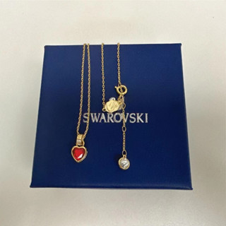 [Tanabata Gift] Swarovski STILLA สร้อยคอโซ่ รูปหัวใจ สีแดง หรูหรา สําหรับผู้หญิง