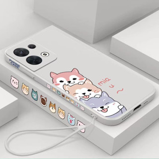 เคส Realme 11 11 Pro 11 pro+ Narzo 60 Straight Edge 90 องศาการ์ตูน Shiba Inu เคสโทรศัพท์มือถือ