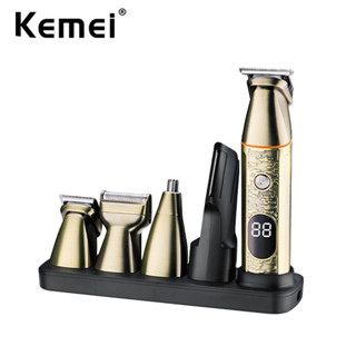 Kemei ปัตตาเลี่ยนไฟฟ้า กันน้ํา สําหรับโกนหนวดเครา หนวด จมูก