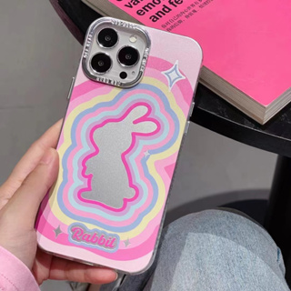 เคสโทรศัพท์มือถือ ลายกระต่ายน่ารัก สีชมพู สําหรับ iPhone 11 12 12pro 12promax 13 13pro 13promax 14 14pro 14promax