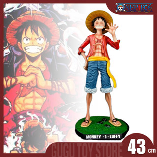 โมเดลฟิกเกอร์ Pvc รูปปั้นอนิเมะ One Piece Luffy Luffy Straw Hat Smiley Gk 1/4 ขนาดใหญ่ 43 ซม. ของเล่นสําหรับเด็ก