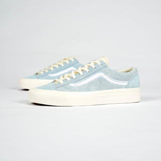 Vans Vault Og Style 36 รองเท้าผ้าใบลําลอง ข้อสั้น หนังนิ่ม สีฟ้า