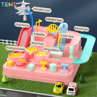 ⭐การจัดส่งในประเทศไทย ⭐TEMI รถของเล่นผจญภัยชุดติดตามและเกมรถชุดของเล่นเพื่อการศึกษาเด็กที่จอดรถเกม