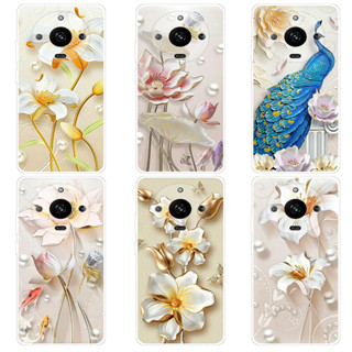 เคส OPPO Realme 11 Realme11 Pro 11 Pro Plus 5G Case การ์ตูน Golden Flower เคสซิลิโคน Soft TPU โทรศัพท์มือถือ Back เคส