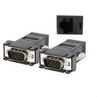 อะแดปเตอร์สายเคเบิล VGA ตัวผู้ เป็น CAT5 CAT6 RJ45 2 ชิ้น