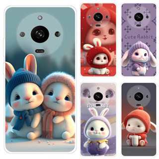 เคส OPPO Realme 11 Realme11 Pro 11 Pro Plus 5G Case การ์ตูน Cute Rabbit Soft TPU เคสซิลิโคน โทรศัพท์มือถือ เคส