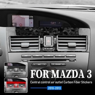 สติกเกอร์คาร์บอนไฟเบอร์ ติดกรอบช่องแอร์รถยนต์ สําหรับ Mazda3 2010-2013