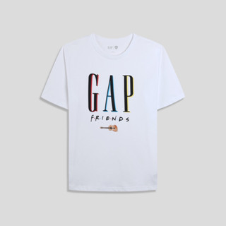 เสื้อยืดแขนสั้นลําลอง ผ้าฝ้าย 100% พิมพ์ลาย GAP [Friends Co branded] สําหรับทุกเพศ