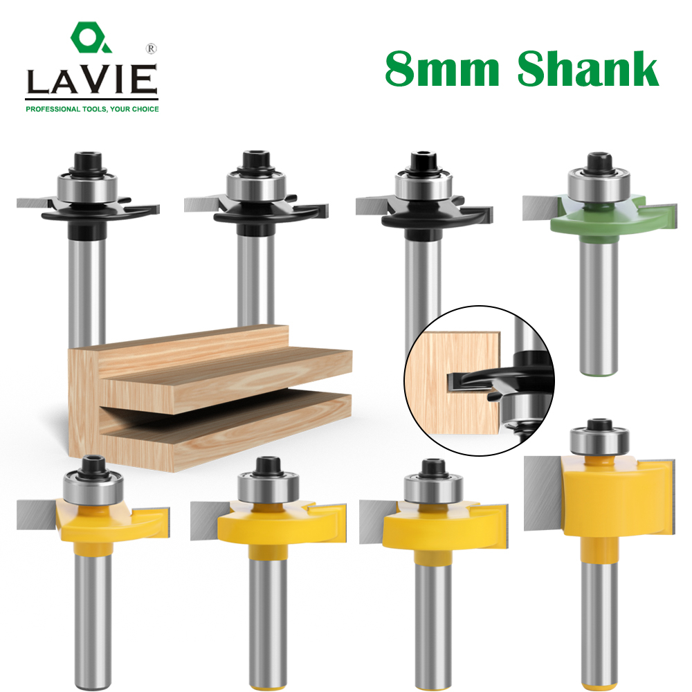 LAVIE 1 PC 8 มม.Shank T Slot Router Bit แบริ่งไม้ Slotting Milling Cutter T ประเภท Rabbeting Woodwor
