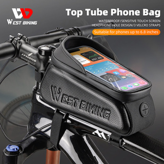 West BIKING กระเป๋าใส่โทรศัพท์มือถือ กันน้ํา หน้าจอสัมผัส 0.8 ลิตร 6.8 นิ้ว สําหรับขี่จักรยาน