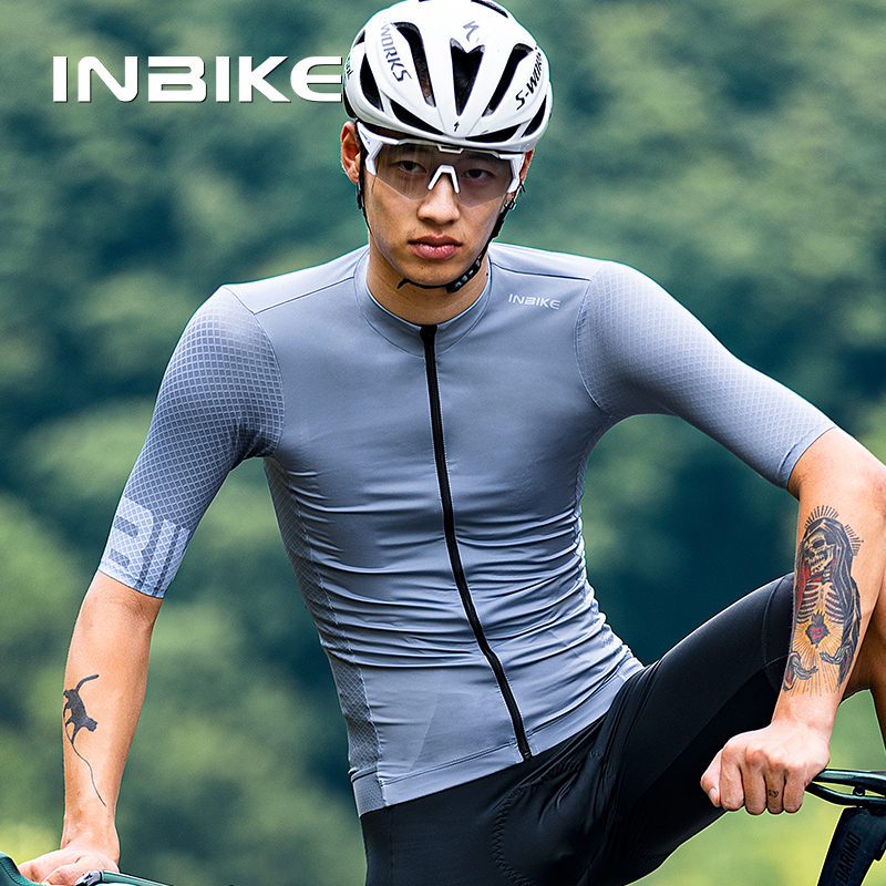 INBIKE เสื้อกีฬาแขนสั้น ลายจักรยานเสือภูเขา แฟชั่นฤดูร้อน สําหรับผู้ชาย