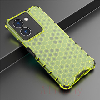 เคส Vivo Y36 ฮาร์ดเคสกันกระแทกเคสโทรศัพท์ Honeycomb Clear Shockproof Silicone Back Cover Vivo Y36 Y 36 Case