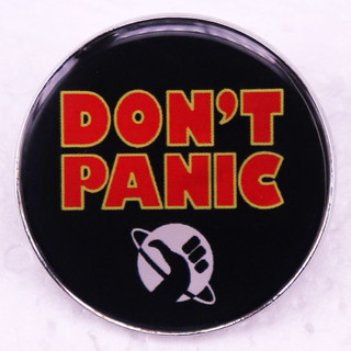 Dont Panic เข็มกลัด รูปหมุดเคลือบ เครื่องประดับ สําหรับตกแต่งกระเป๋าเป้สะพายหลัง