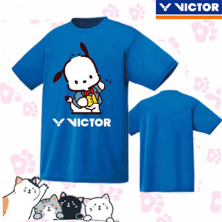 เสื้อยืดแขนสั้น พิมพ์ลาย Victor Victory Badminton แบบแห้งเร็ว แฟชั่นฤดูร้อน สไตล์เกาหลี สําหรับผู้ชาย และผู้หญิง