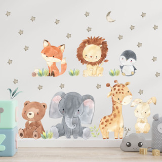 【Zooyoo】สติ๊กเกอร์ติดผนัง เม้งน่ารักหนูแฮมสเตอร์การ์ตูนวอลเปเปอร์ติดผนังสัตว์