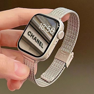 สายนาฬิกาข้อมือสเตนเลส โลหะ แบบบาง สําหรับ Smart Watch Band 8 Ultra 7 SE 6 5 4 3 49 มม. 41 มม. 45 มม. 38/42 มม. 44 40 มม.