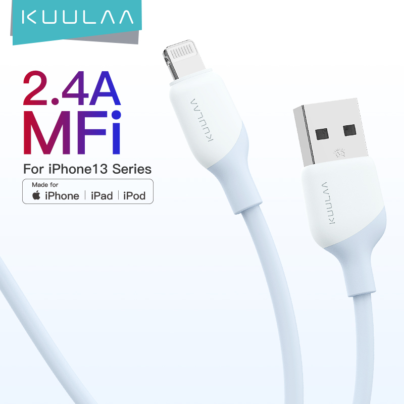 [100THB OFF]Kuulaa MFi สายชาร์จ USB ยาว 6 ฟุต 6 ฟุต สําหรับ iPhone 14 Pro Max 13 Pro Max 12 Mini 11 