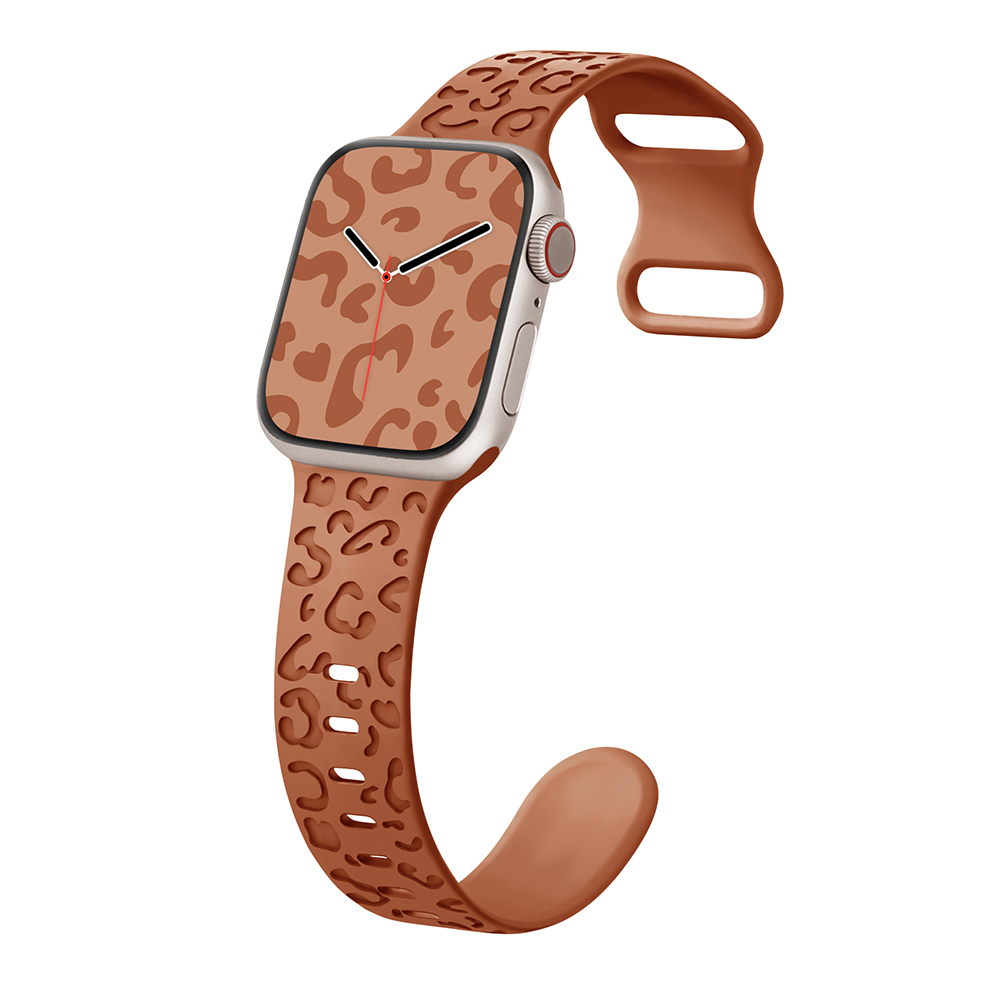 สายรัดลายนูนซิลิโคนอ่อนนุ่มทนทานสําหรับ Apple Watch Series Ultra/11/10/9/8/7/SE/6/5/4/3/2/1
