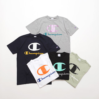 Champion เสื้อยืดคอกลม แขนสั้น ผ้าฝ้าย พิมพ์ลายโลโก้ C ขนาดใหญ่ สําหรับผู้ชาย และผู้หญิง TYT46