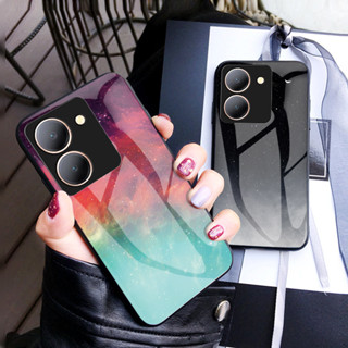 เคสโทรศัพท์มือถือกระจกนิรภัย TPU แบบนิ่ม ขอบแข็ง กันกระแทก สําหรับ VIVO Y27 5G Y36 5G