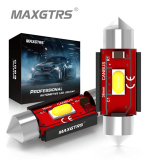 Maxgtrs หลอดไฟอ่านหนังสือ LED C5W 31 มม. 36 มม. 39 มม. 41 มม. C10W 7035 SMD 6000K 12V สีขาว สําหรับติดป้ายทะเบียนรถยนต์ 2 ชิ้น