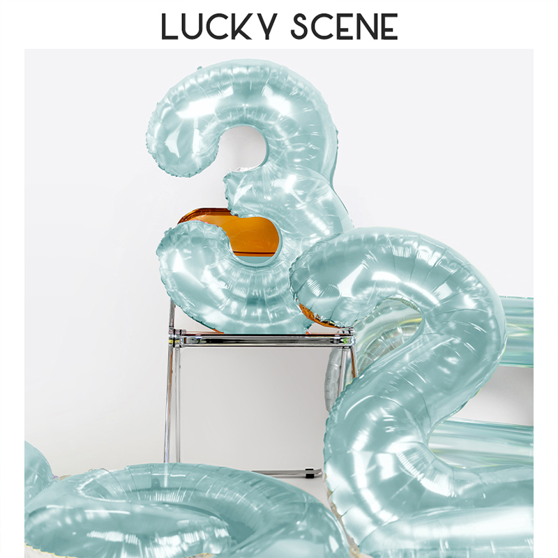 42 นิ้วคริสตัลตัวเลขสีฟ้า Party Décor ลูกโป่งตัวเลขฟิล์มอลูมิเนียมใส S01680