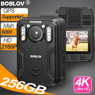 Boblov B4K2 พร้อมกล้องแอคชั่น GPS 4K Ultra HD 2160P 128GB เวอร์ชั่นกลางคืน 6000Mah 16H DVR กล้องบันทึกวิดีโอ บอดี้แคม แบบพกพา สวมใส่ได้