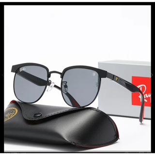 Ray-ban 2022 แว่นตากันแดด เลนส์โพลาไรซ์ กรอบโลหะ ทรงตาแมว พร้อมกล่อง สําหรับผู้ชาย และผู้หญิง