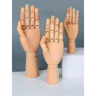 หุ่นมือซ้ายขวา แบบไม้ ข้อต่อยืดหยุ่น สําหรับศิลปิน