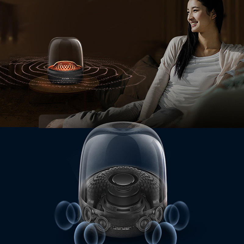 Harman/kardon Aura Studio 4 ลําโพงซับวูฟเฟอร์บลูทูธ Music Glass 4 Generation พลังงานสูง สีดํา