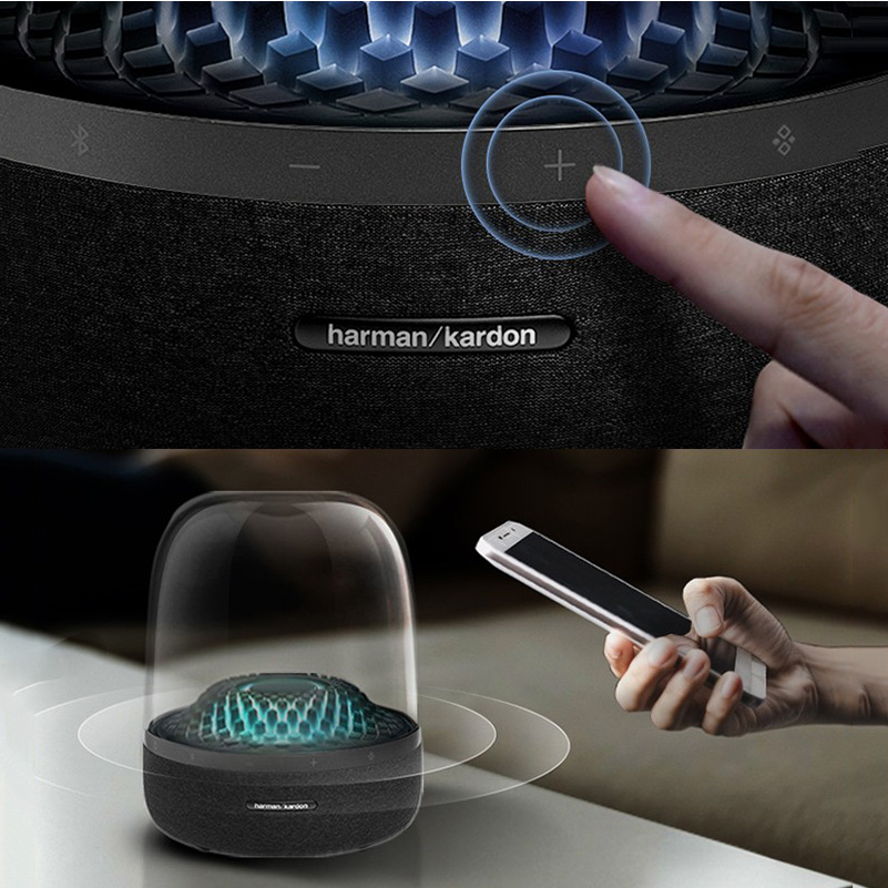 Harman/kardon Aura Studio 4 ลําโพงซับวูฟเฟอร์บลูทูธ Music Glass 4 Generation พลังงานสูง สีดํา