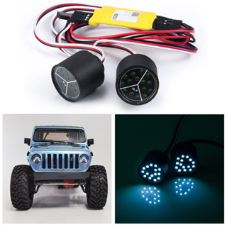 WRANGLER ไฟหน้า LED สําหรับรถไต่หินบังคับ 1/10 Axial SCX10 III AXI03006 AXI03007