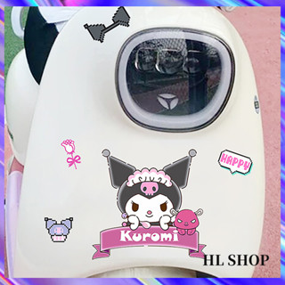 Hl Sanrio สติกเกอร์ ลายการ์ตูนคุโรมิน่ารัก กันน้ํา สําหรับติดตกแต่งหมวกกันน็อค รถจักรยานยนต์ รถยนต์ไฟฟ้า